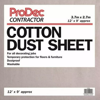 ProDec Contractor Cotton Twill Dust Sheet 3pk